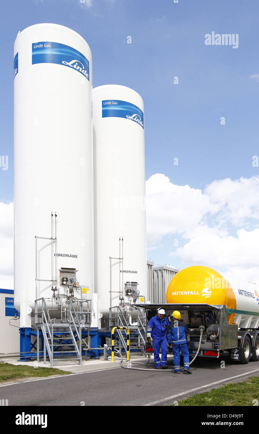 Ketzin, Germany, the first delivery of the CO2-CO2 injection facility Ketzin Stock Photo