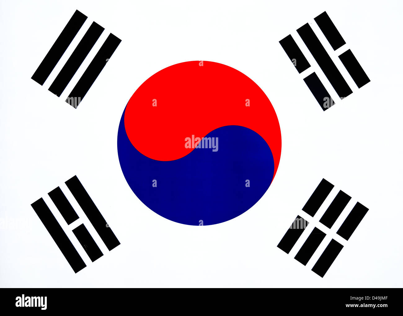 Image of South Korean Flag Stock Photo
