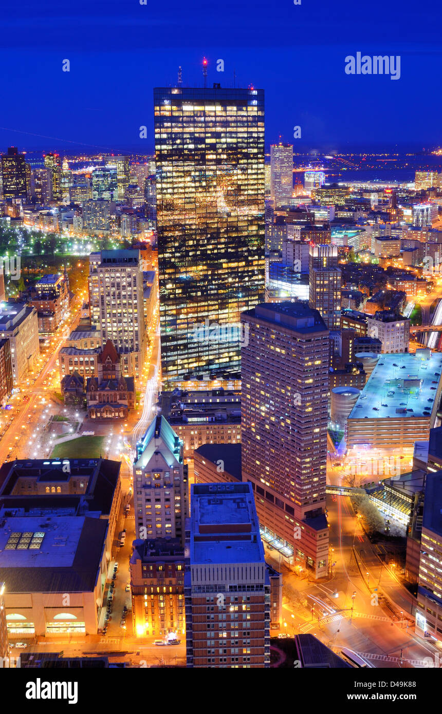 Aerial view of downtown Boston, Massachusettes, USA. Stock Photo