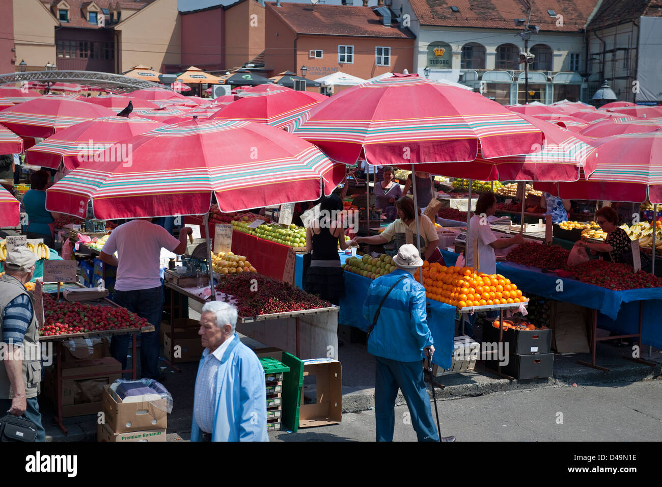Open air market, Zagreb, Croatia Stock Photo