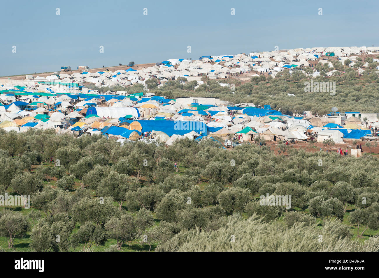 Atma Refugee Camp on the Turkish border, Syria Stock Photo