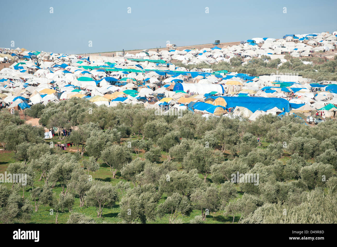 Atma Refugee Camp on the Turkish border, Syria Stock Photo