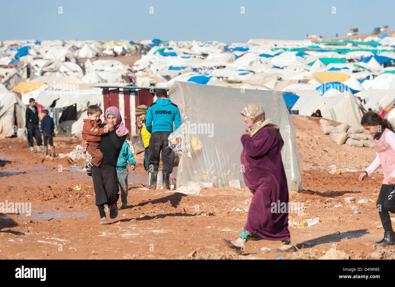 Atma Refugee Camp on the Turkish border, Syria Stock Photo