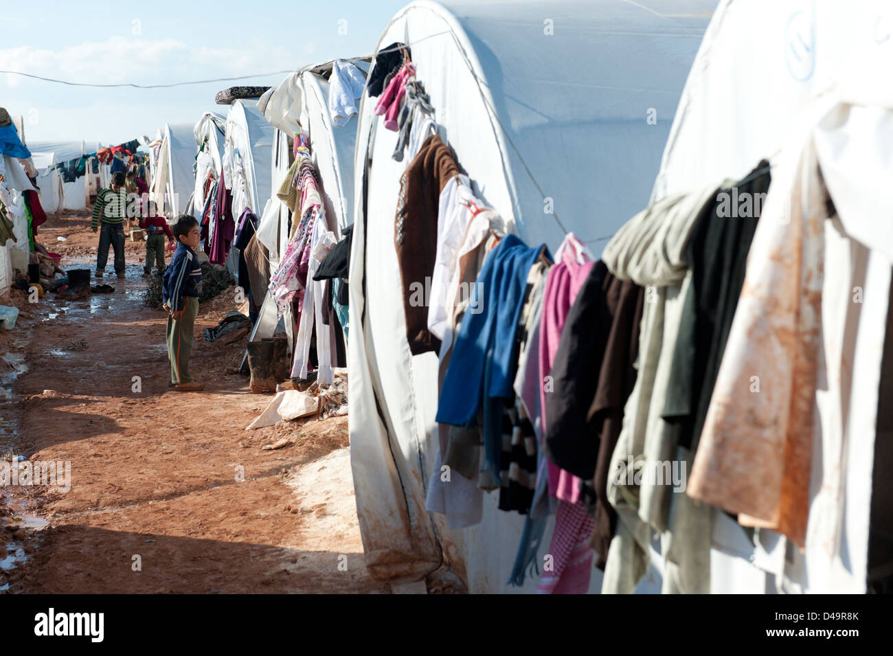 Atma Refugee Camp on the Turkish border, Syria Stock Photo