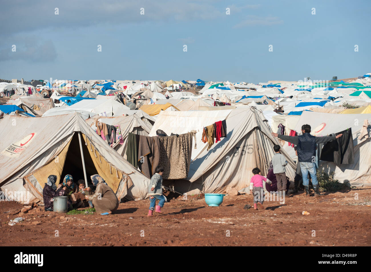 Atma Refugee Camp on the Turkish border, Syria Stock Photo