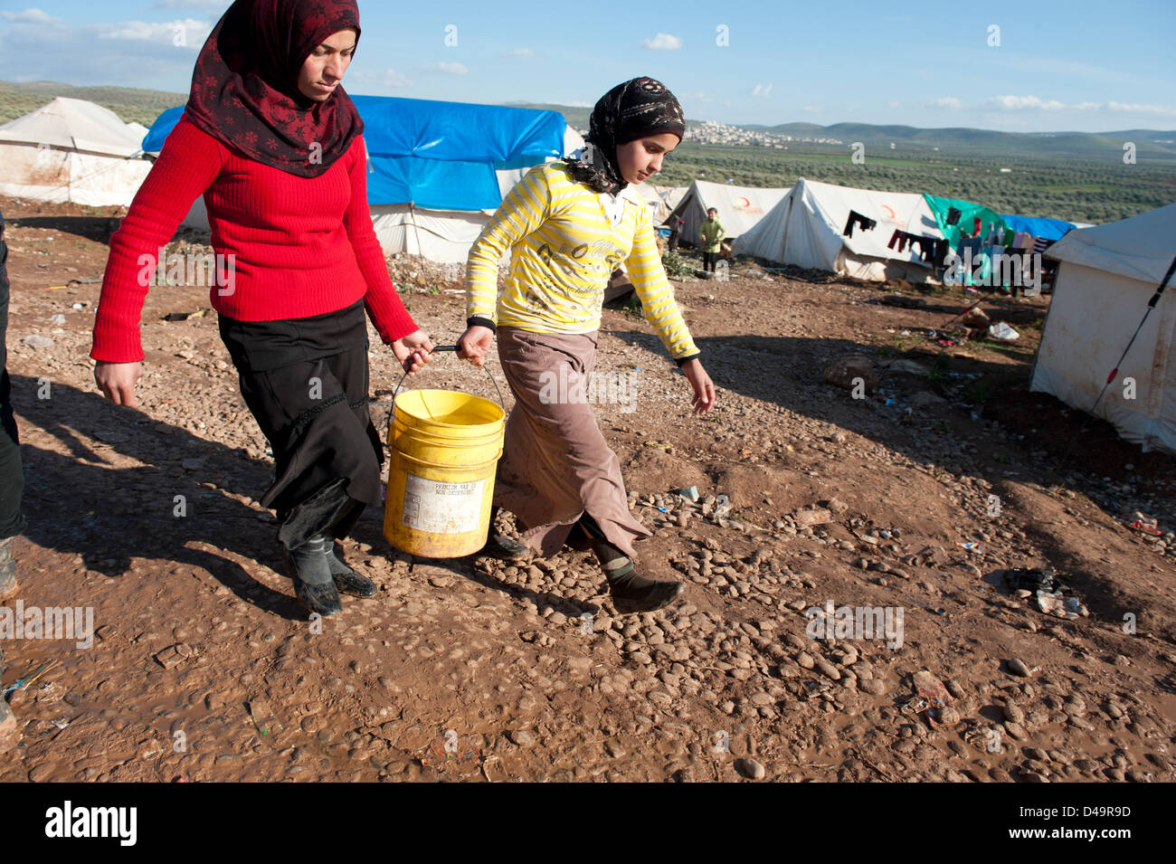 Atma Refugee Camp on the Turkish border, Syria Stock Photo