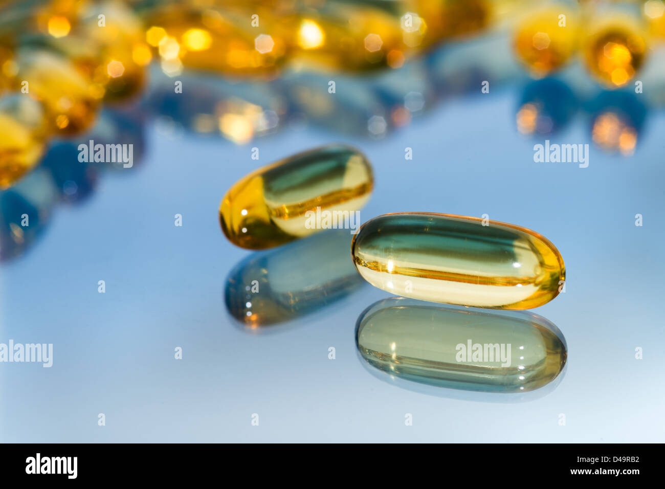 Omega 3 fatty acid capsules Stock Photo Alamy