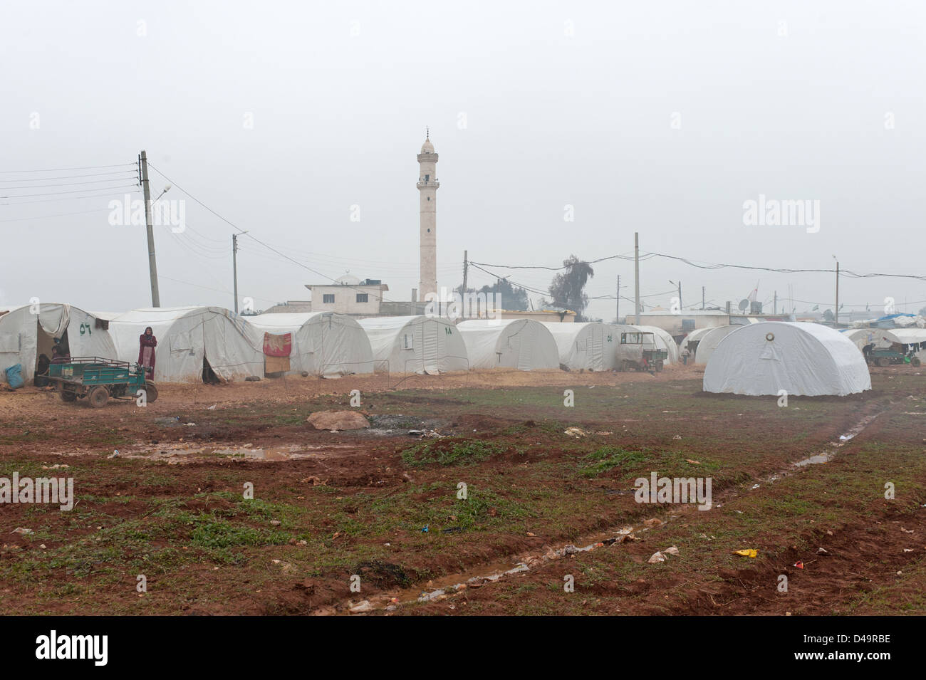 The Azaz Refugee Camp on the Turkish border, Syria Stock Photo