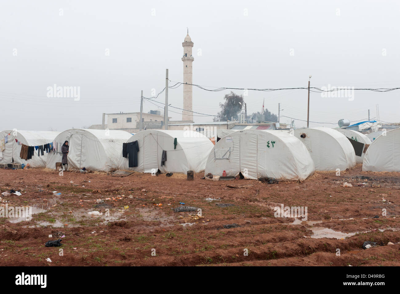 The Azaz Refugee Camp on the Turkish border, Syria Stock Photo