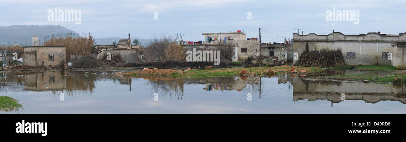 A destroyed and abandoned town, Apamea, Syria Stock Photo