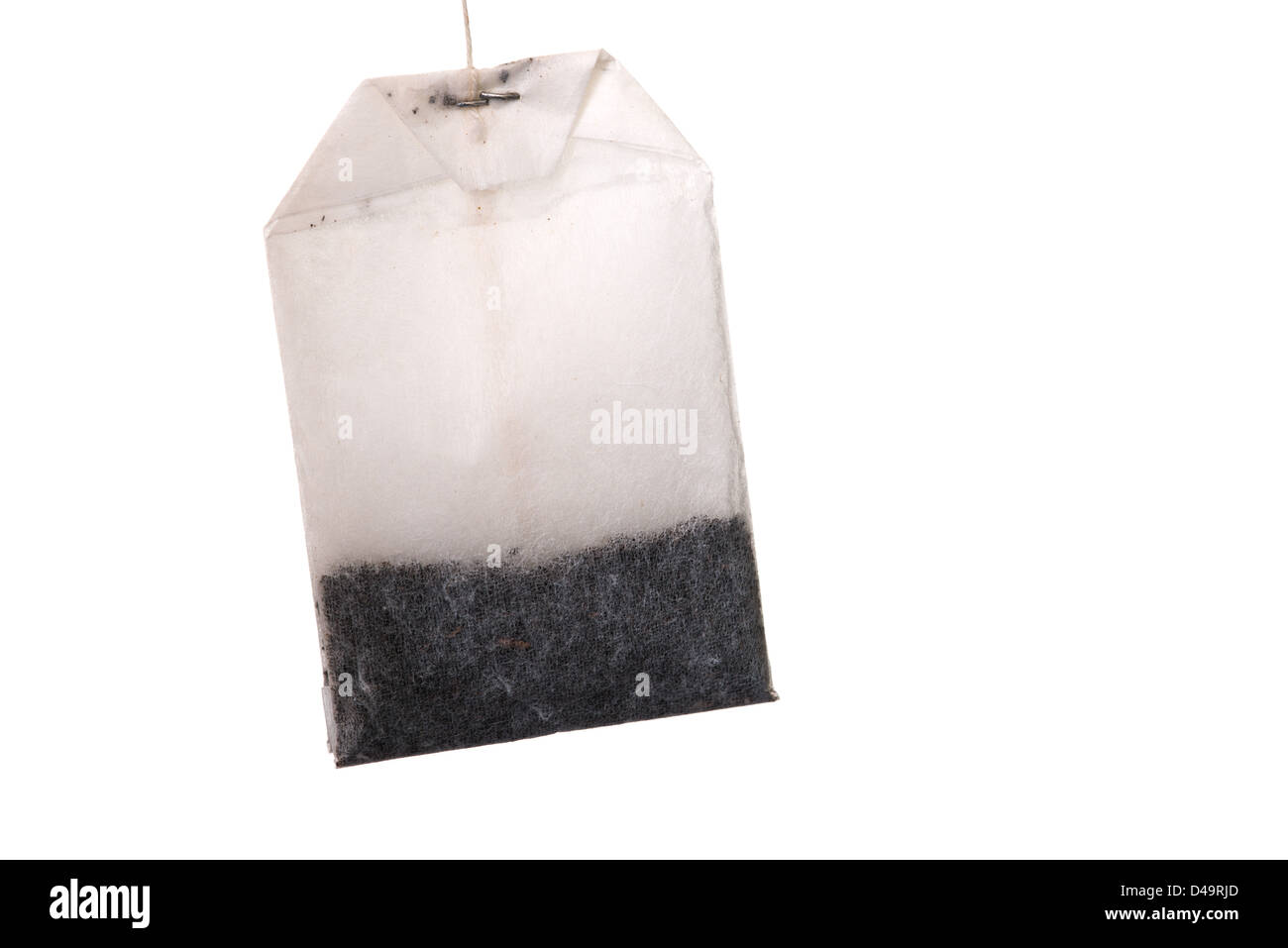 Unused Teabag cutout  over a white background Stock Photo