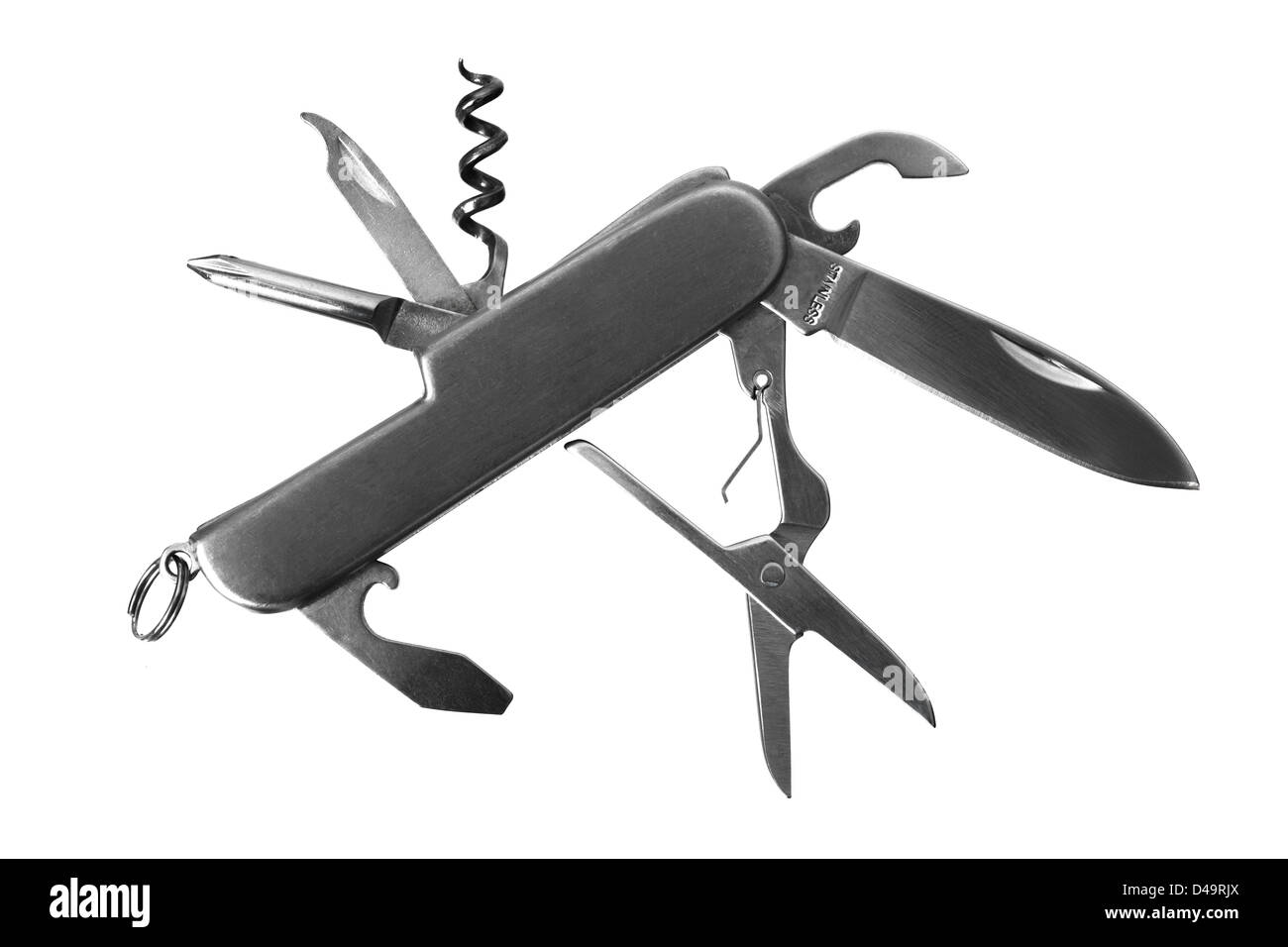 This is an image of a multi tool knife, scissors, screwdriver etc Stock