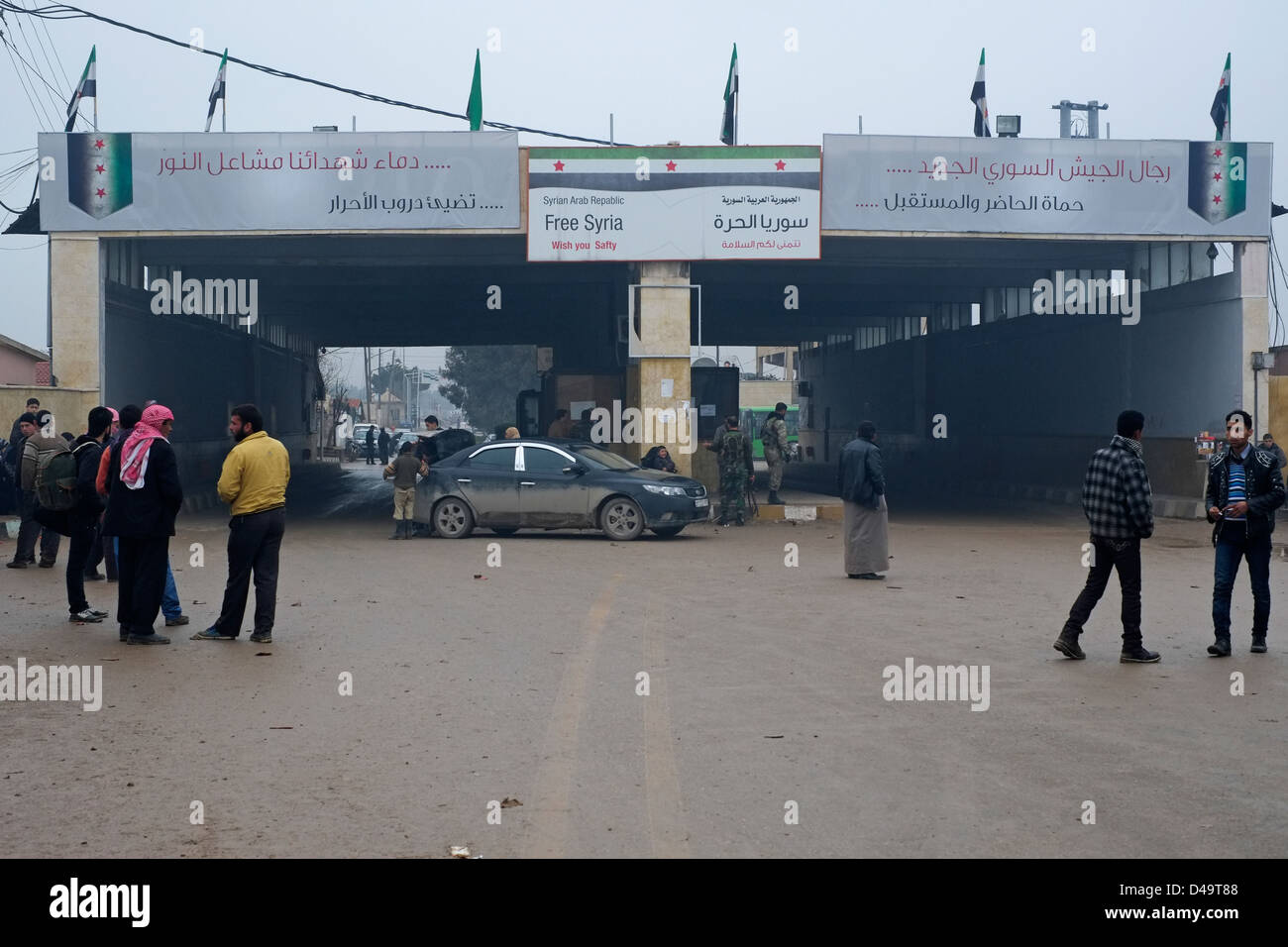 The Syrian-Turkish border crossing, Azaz, Syria Stock Photo