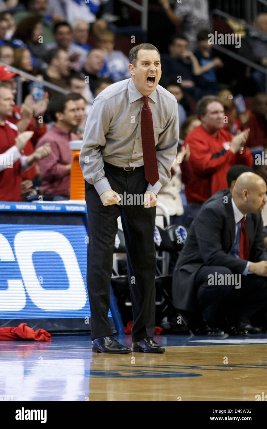 Newark, New Jersey. 8th March, 2013. Rutgers Scarlet Knights head coach ...