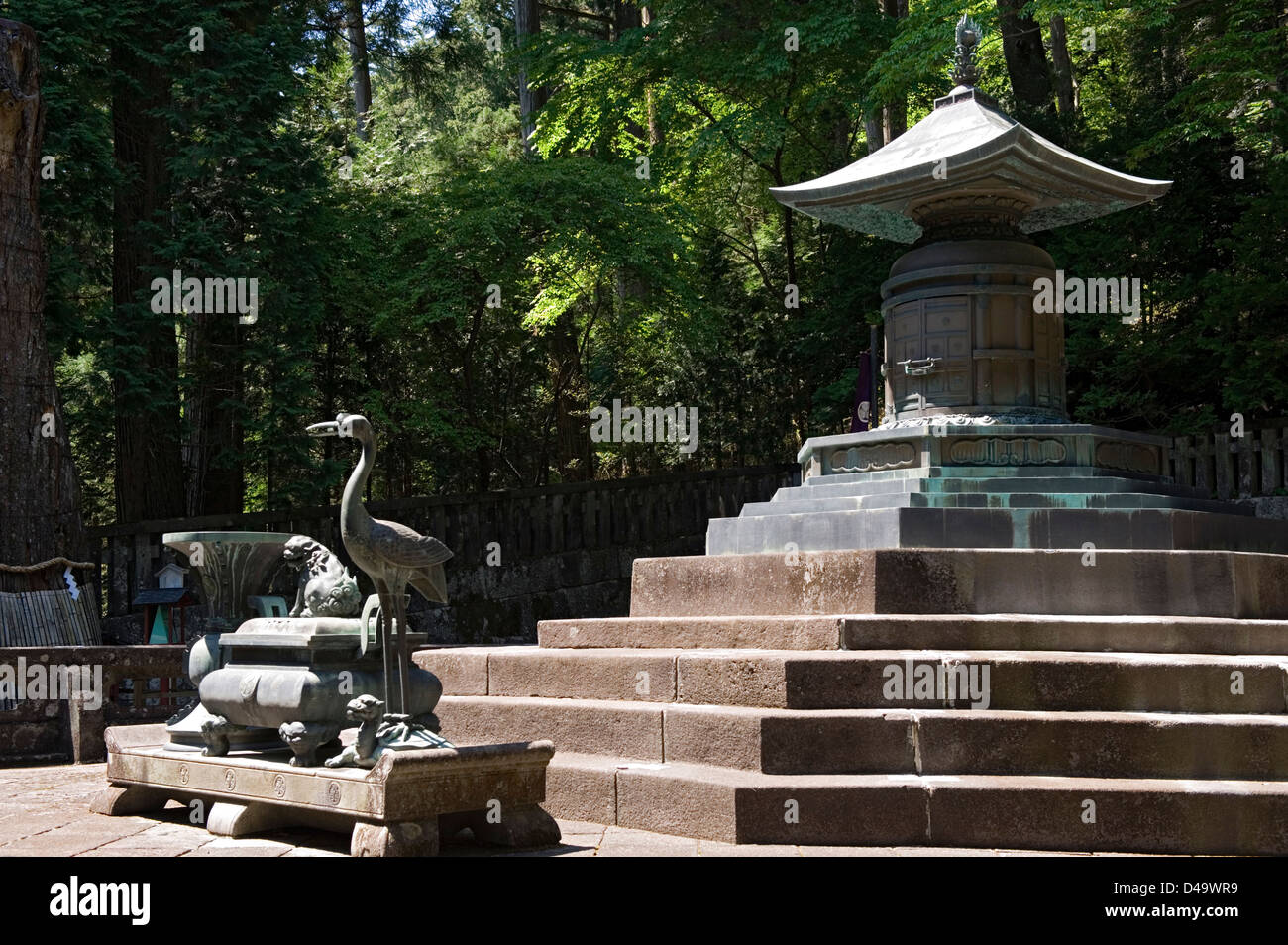 The tomb of Shogun Tokugawa Ieyasu at Toshogu Jinja Shrine in Nikko, Tochigi, Japan Stock Photo