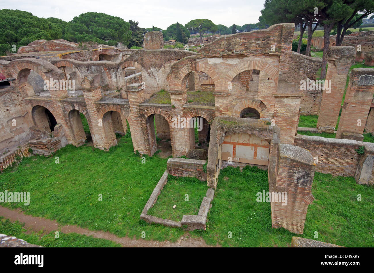 Roman ruins in Ostia Antica, near Rome Stock Photo