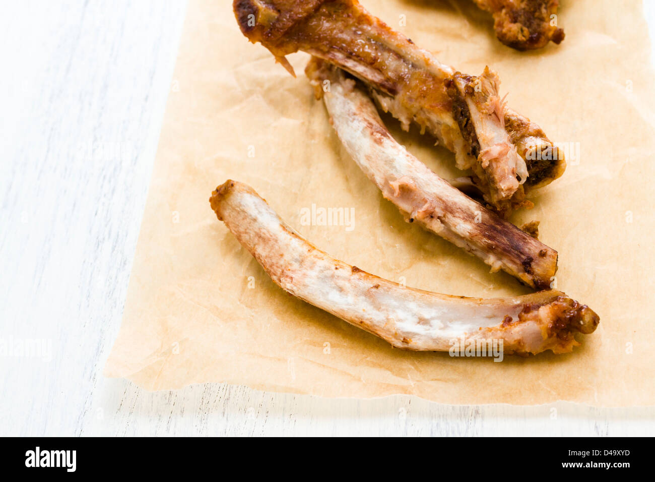 Pork rib bones on white hires stock photography and images Alamy