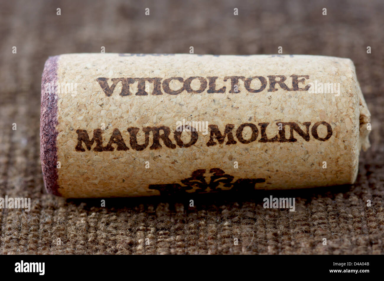 Mauro Molino winemaker wine cork stopper Piemonte Italy Stock Photo