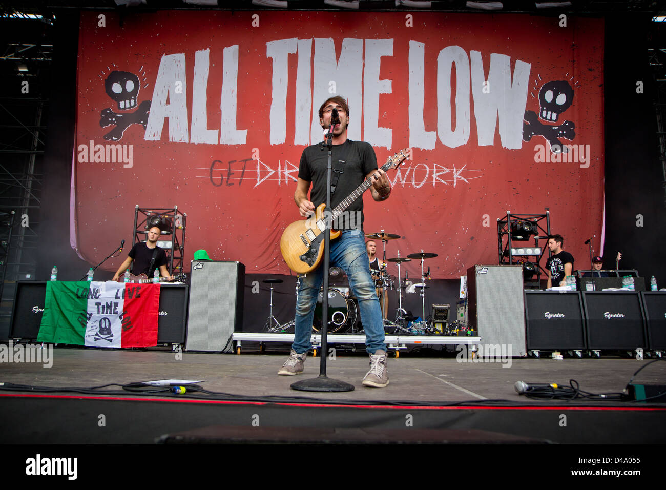 Saptember 02, 2012 - All Time Low performs live at the Arena Parco Nord, Bologna, Italy Stock Photo