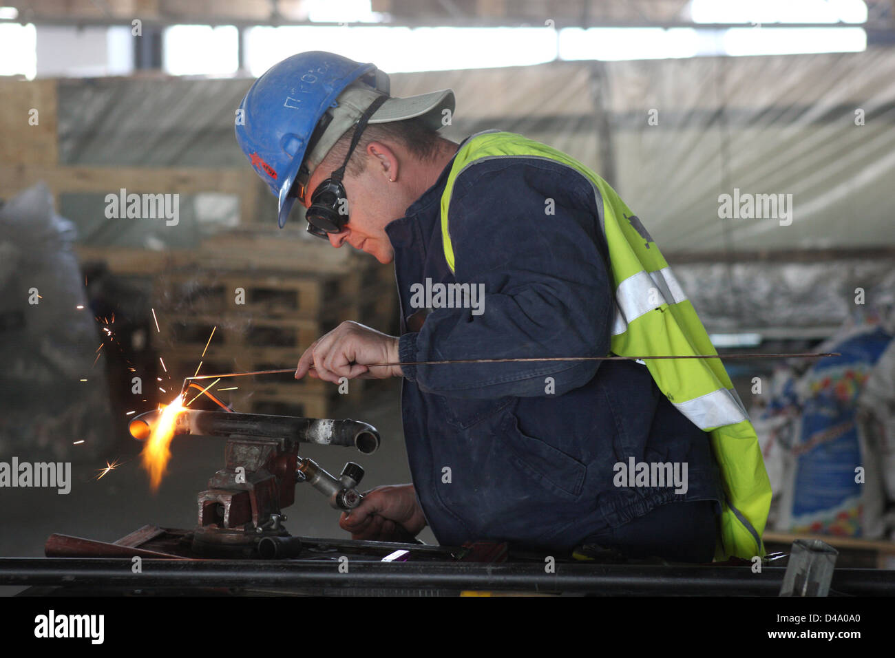 Schoenefeld, Germany, welders on the BBI construction site Stock Photo