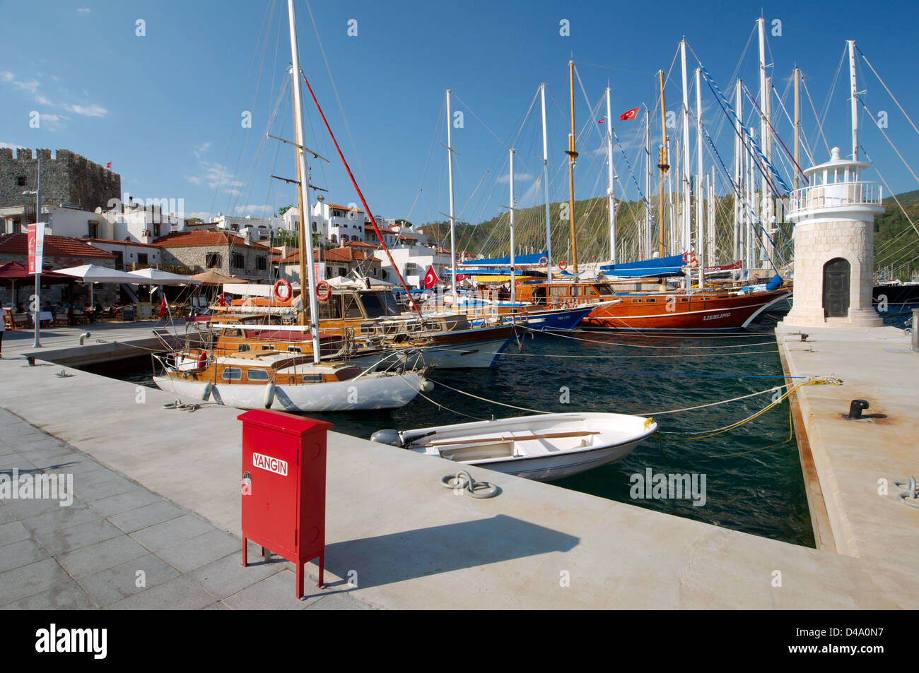Sailing ships in the harbour, Marmaris, Muğla Province, Turkey Stock