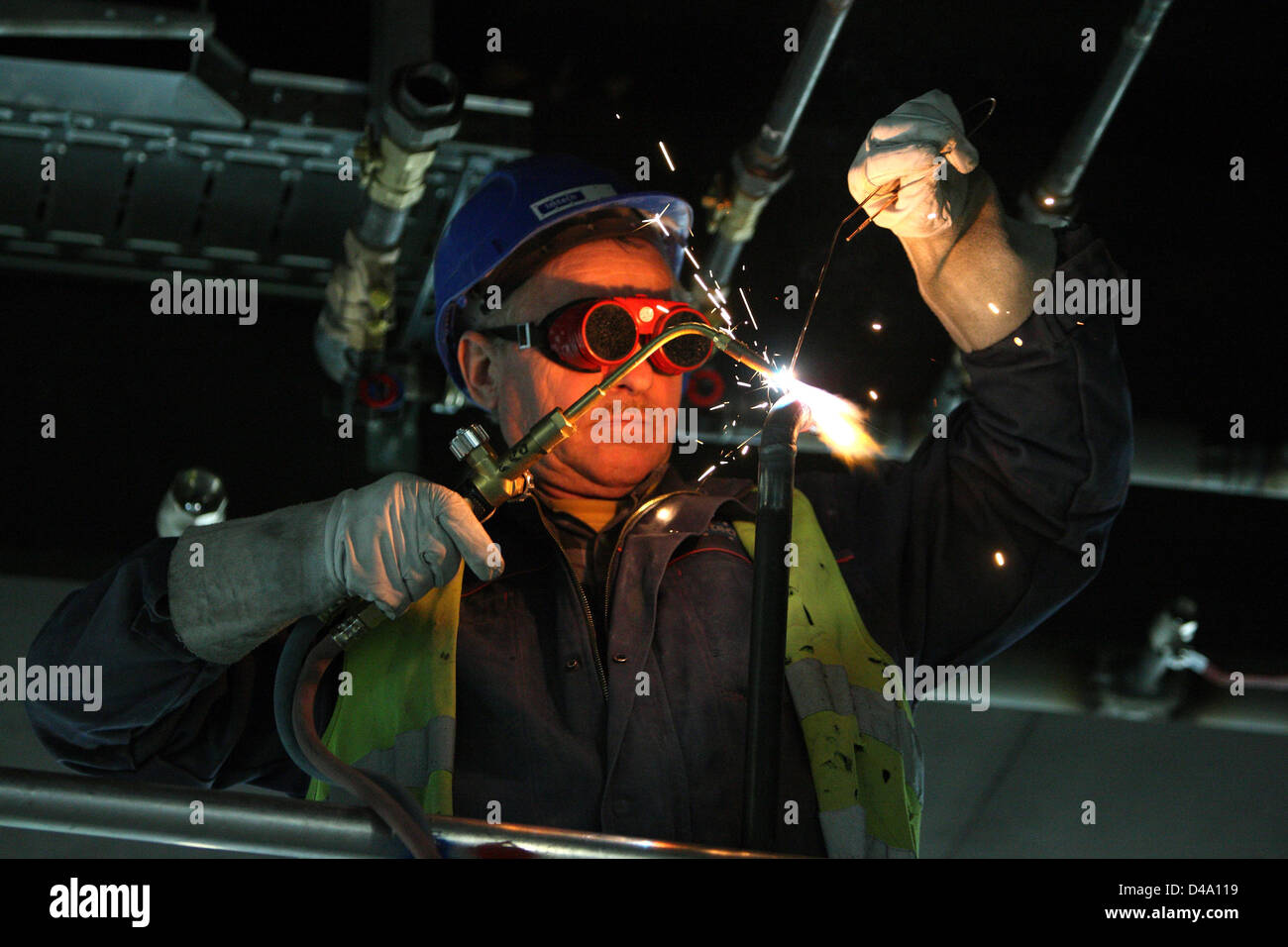 Schoenefeld, Germany, welders on the BBI construction site Stock Photo