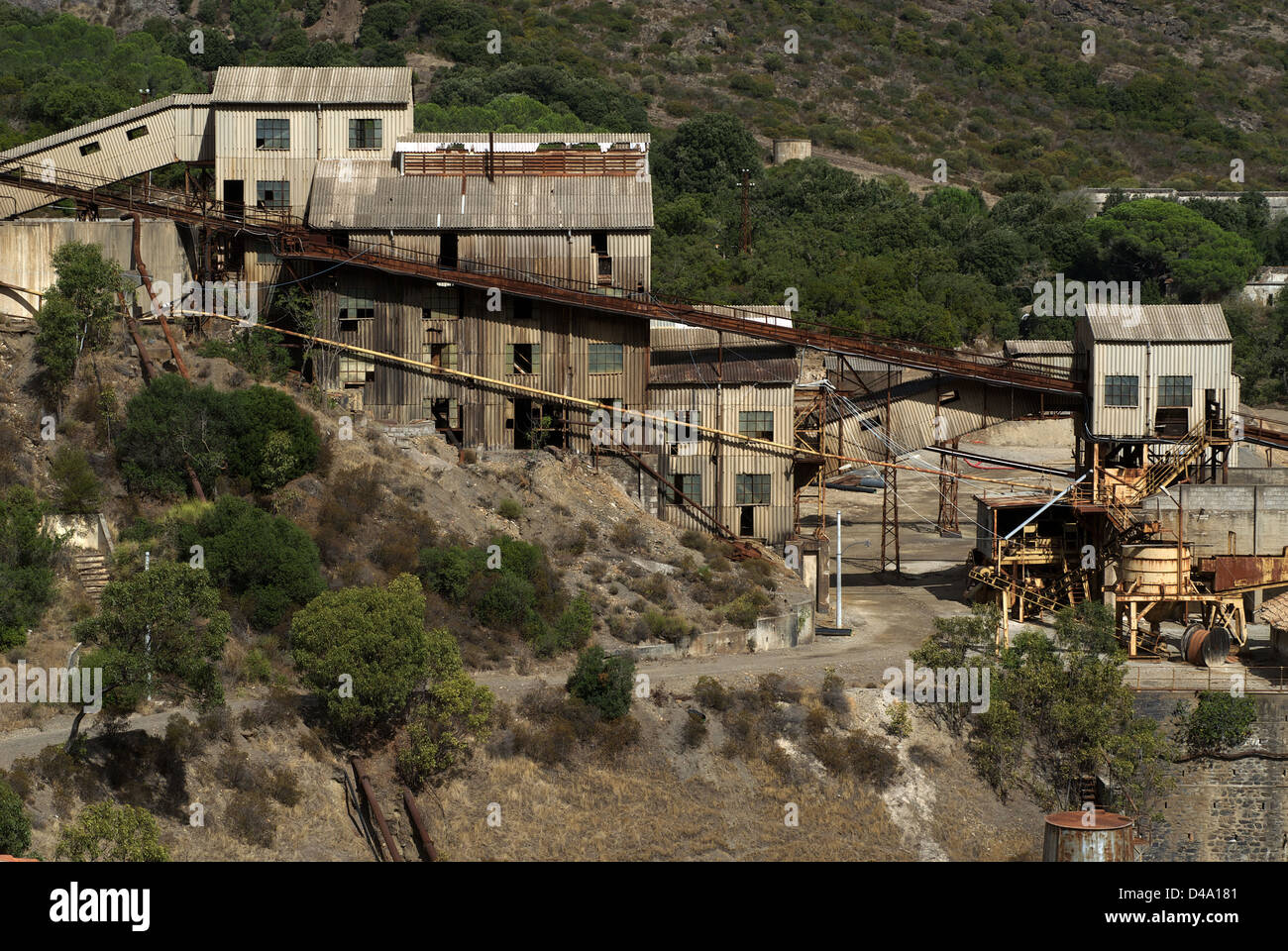 Monte Vecchio, Italy, former mining facility Miniere de Levante Costa Verde in Sardinia Stock Photo