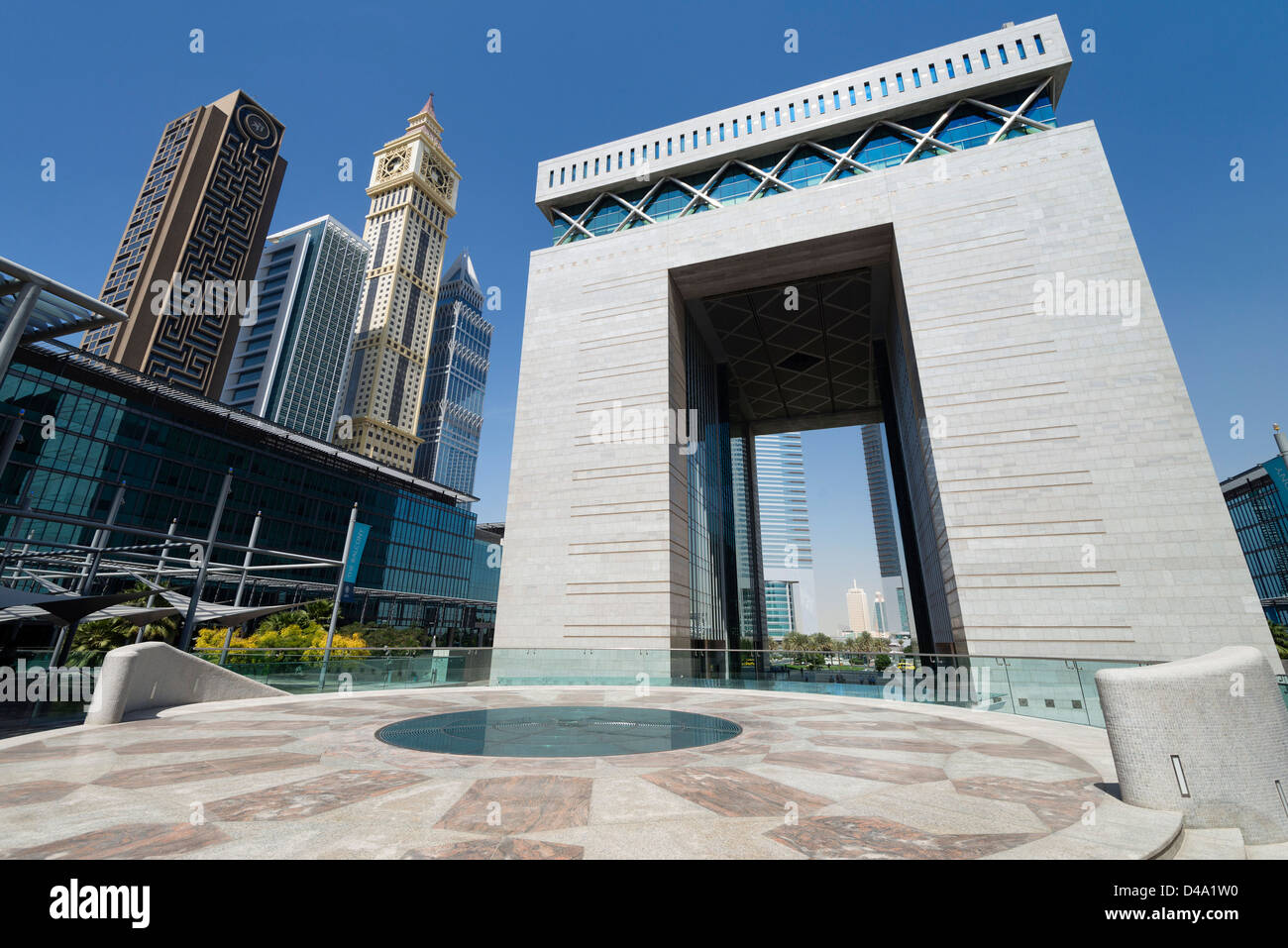 Dubai International Financial Centre in financial district of Dubai in United Arab Emirates UAE Middle East Stock Photo