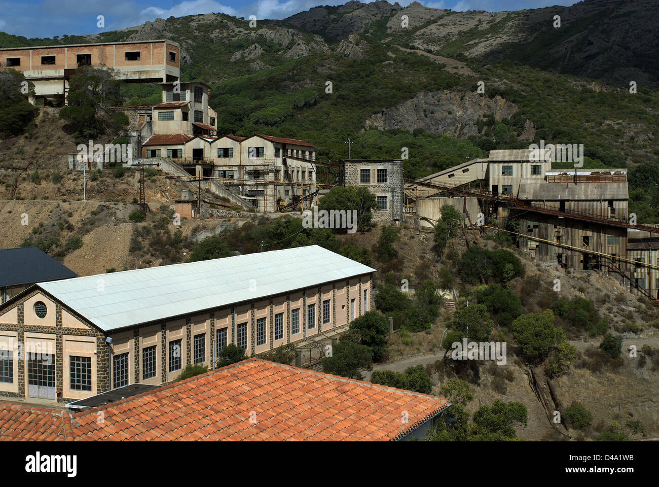 Monte Vecchio, Italy, former mining facility Miniere de Levante Costa Verde in Sardinia Stock Photo