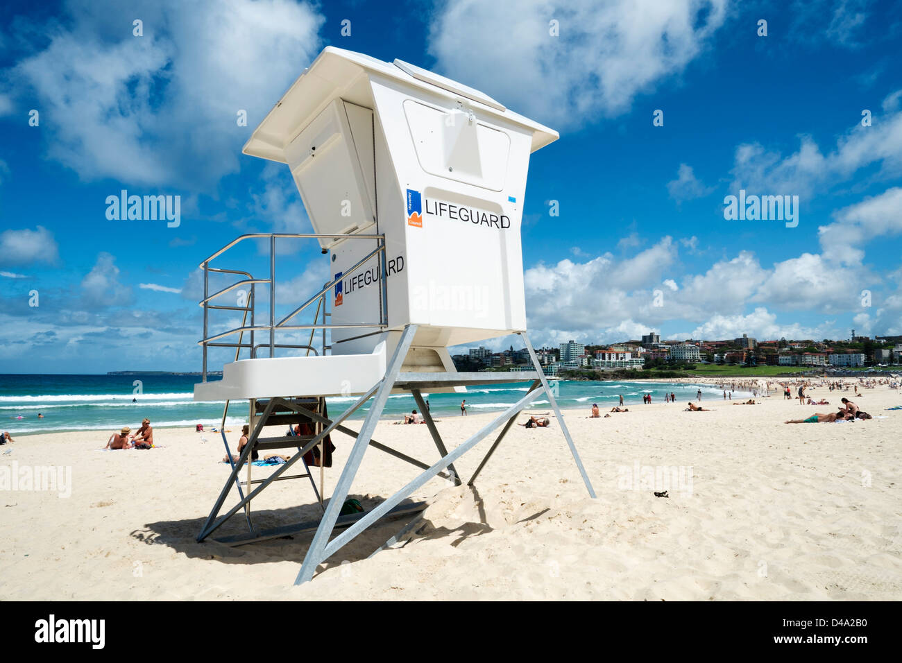 Lifeguard box on Bondi Beach in Sydney New South Wales in Australia Stock Photo