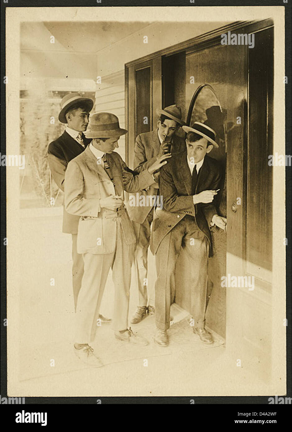 A promotional image for the 1914 silent film *The Saint and the Singer*, a classic early 20th-century cinema work, offering insight into silent film era storytelling. Stock Photo
