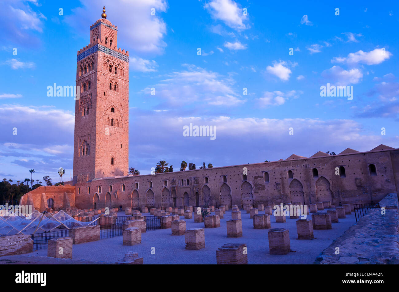 Koutoubia Mosque or Kutubiyya Mosque in Marrakesh - one of most popular tourism destination in Morocco Stock Photo