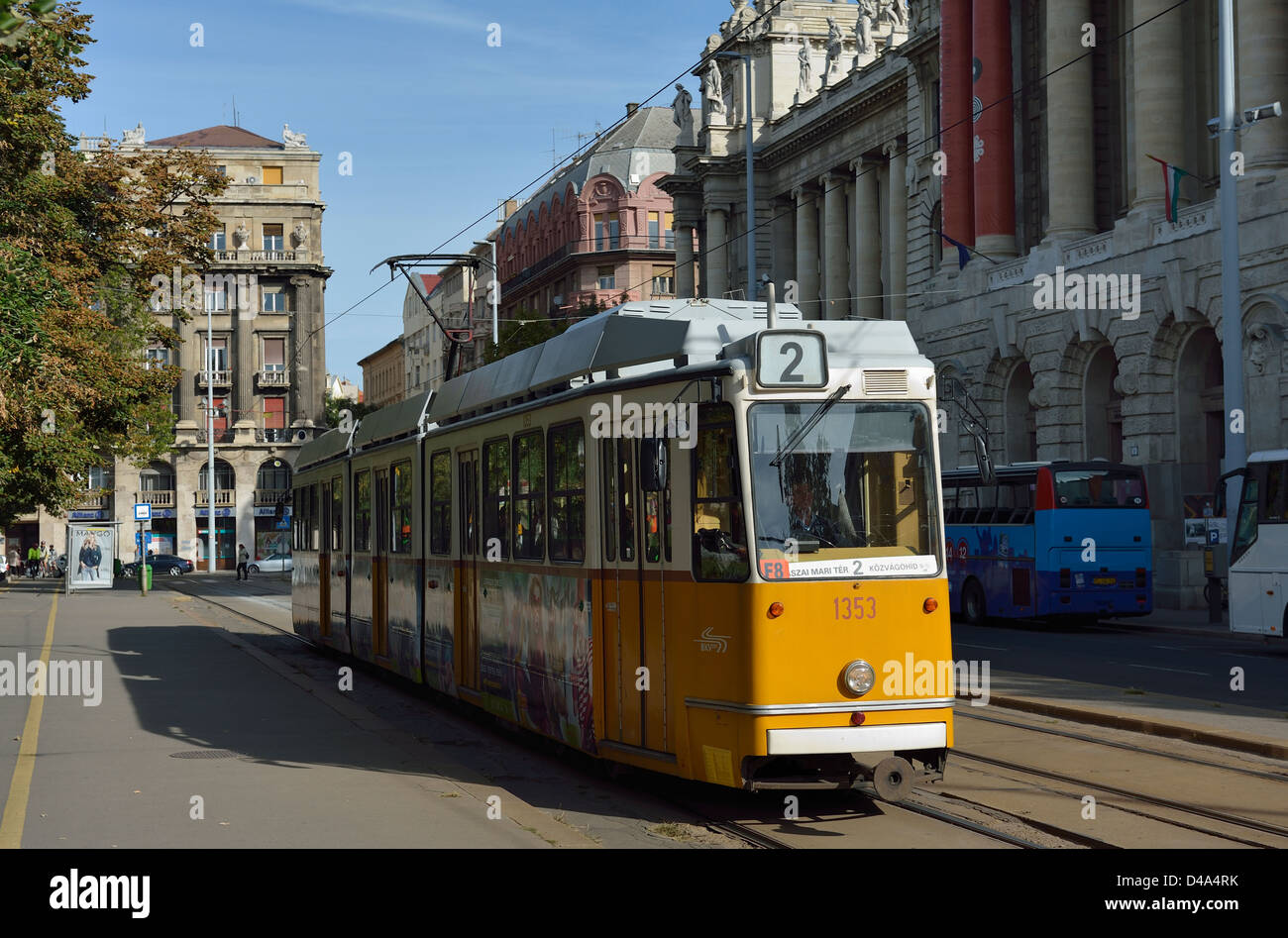Number 2 tram near Parliament Budapest Hungary Europe Stock Photo Alamy