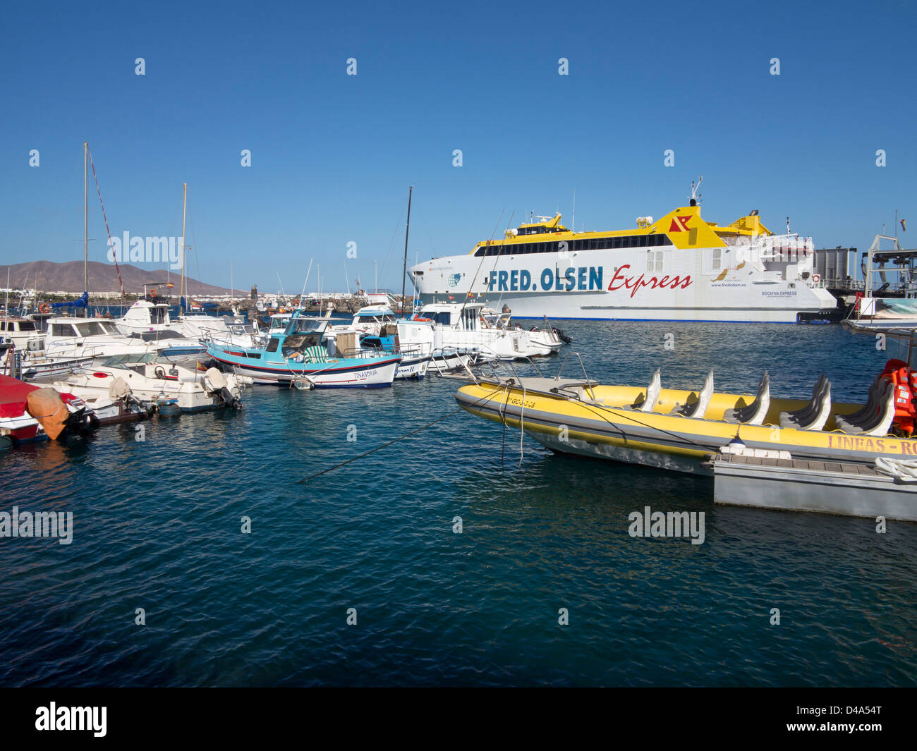 Fred Olsen Express Ferry Leaving Playa Blanca Lanzarote For