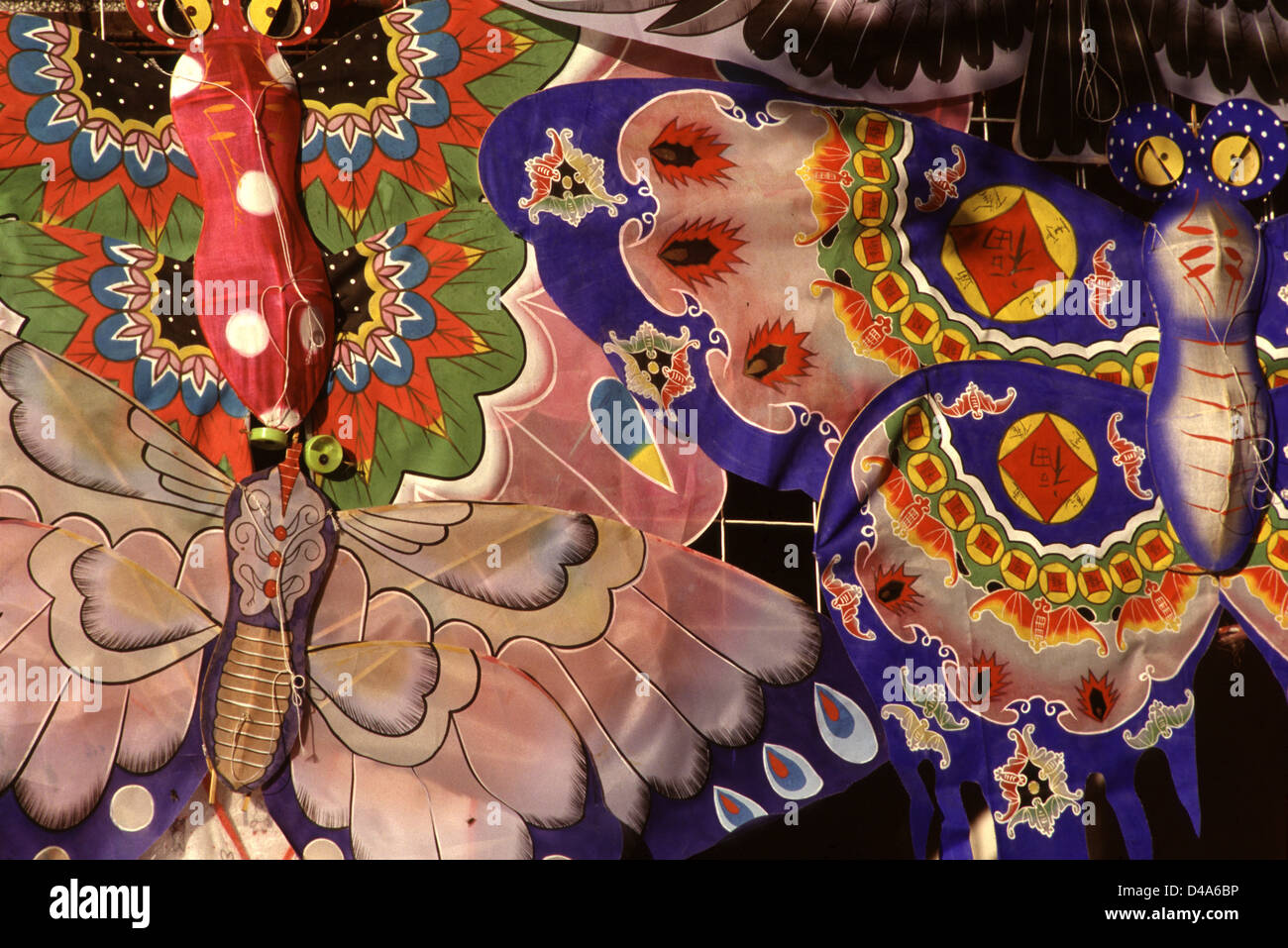 Traditional silk and bamboo butterfly kites China Stock Photo Alamy