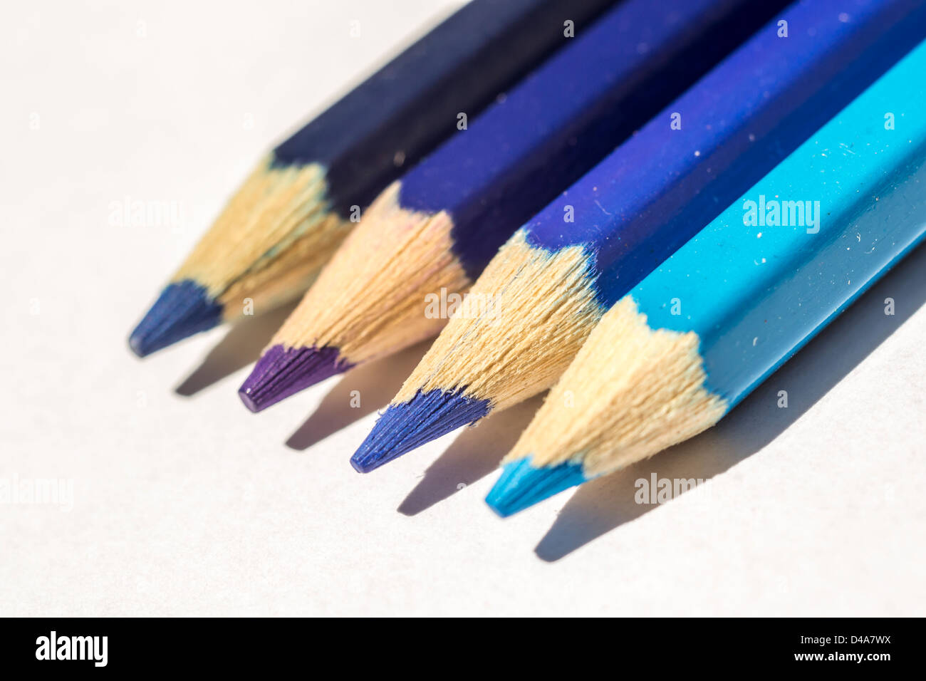 Blue Crayons Stock Photo