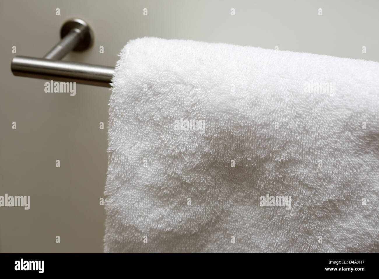 white clean towel on the rack Stock Photo Alamy