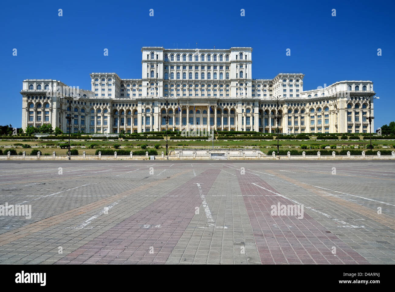 The Palace of the Parliament, the second largest building in the world, built by dictator Ceausescu Stock Photo