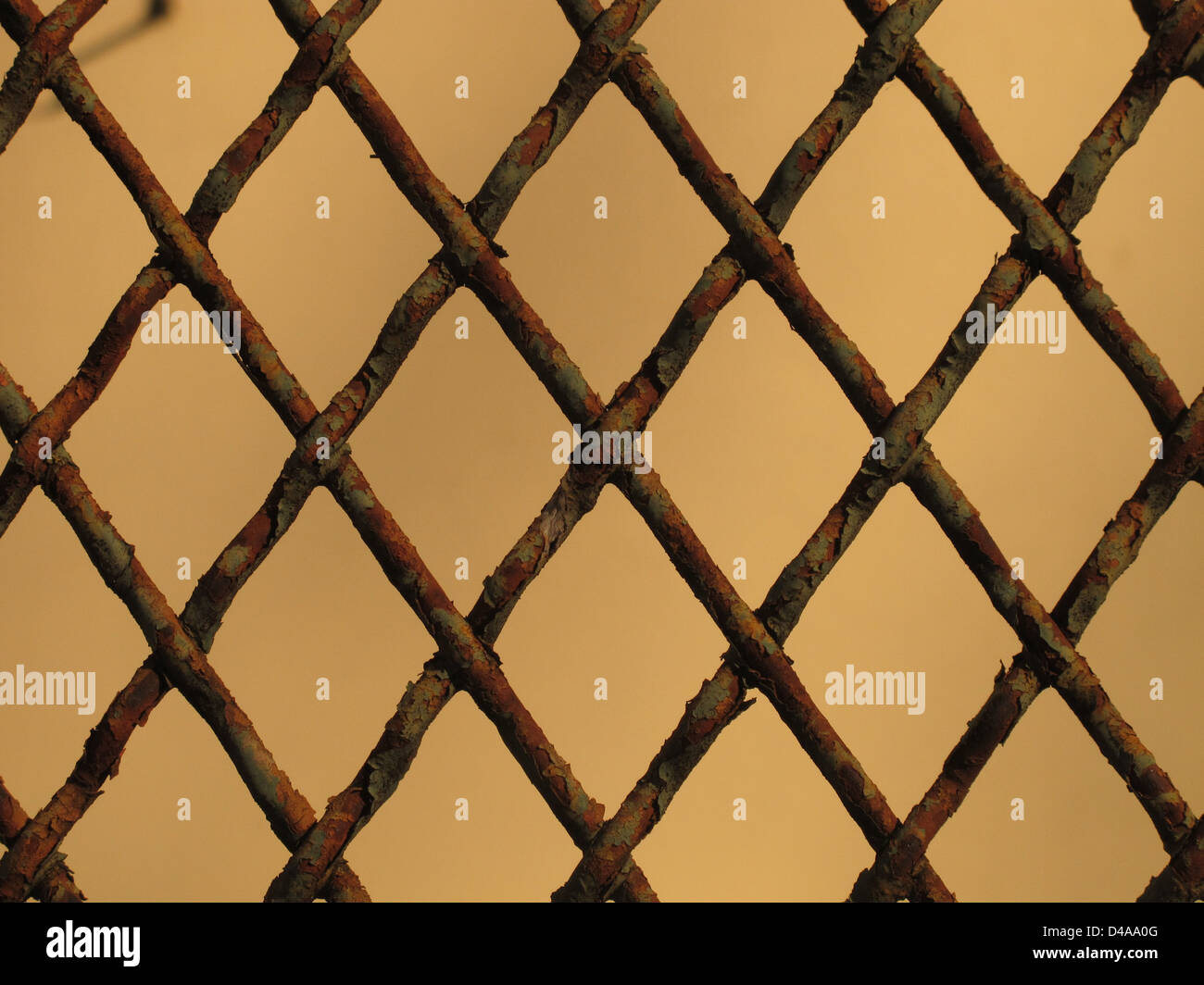 fence made by iron net lozenge shaped Stock Photo Alamy