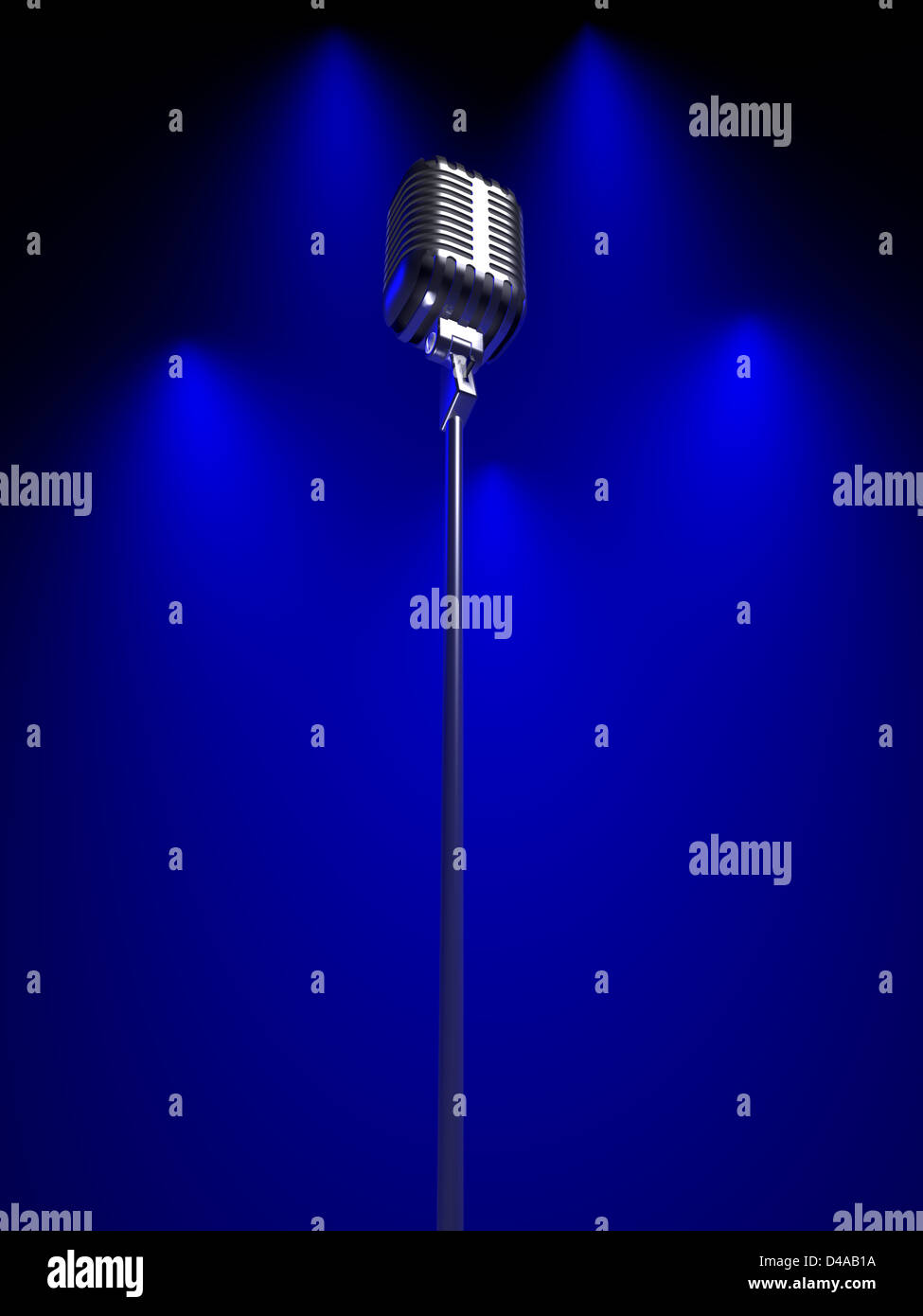 Old fashioned microphone Stock Photo