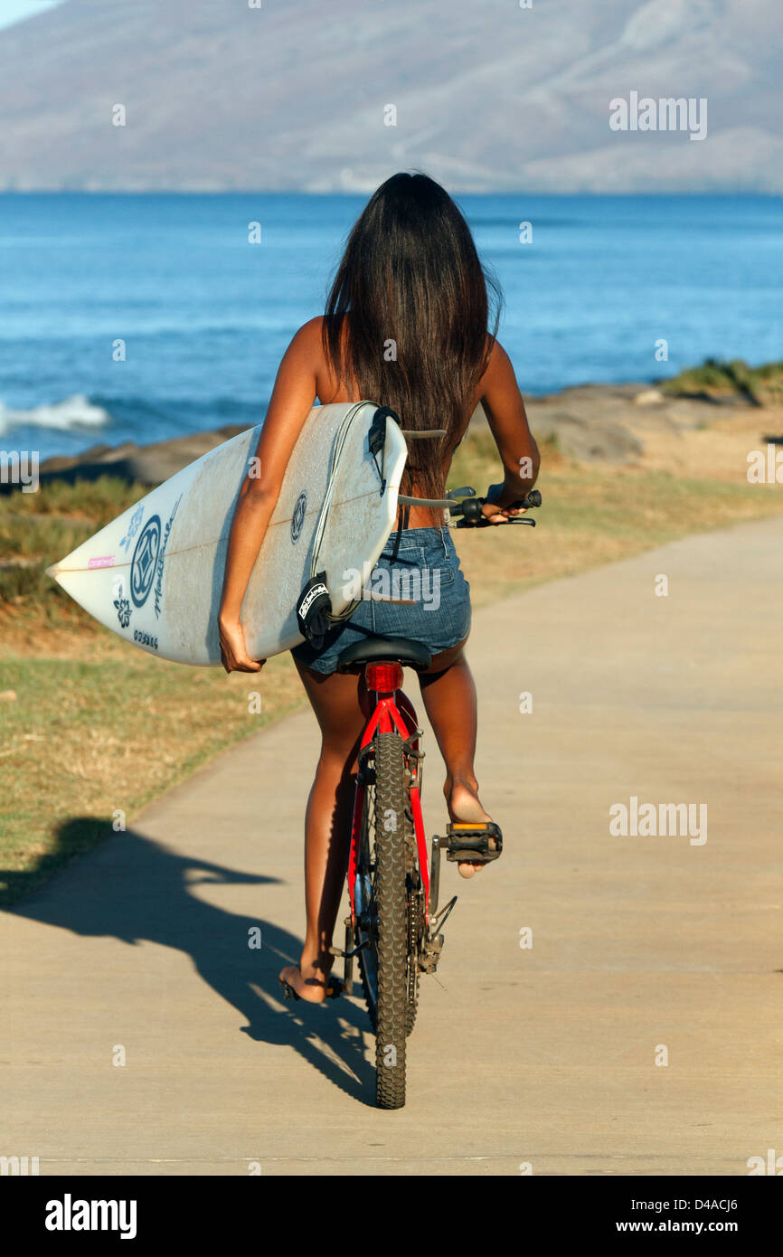 Bicycle surfboard hires stock photography and images Alamy
