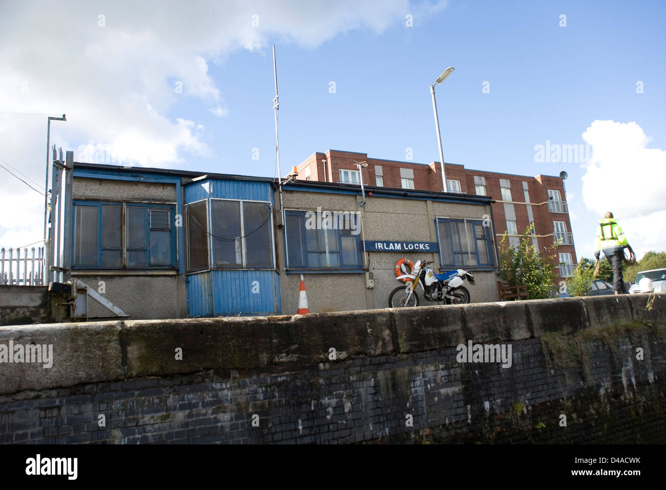 Irlam Locks on the Manchester Ship Canal from the Mersey Ferry Stock