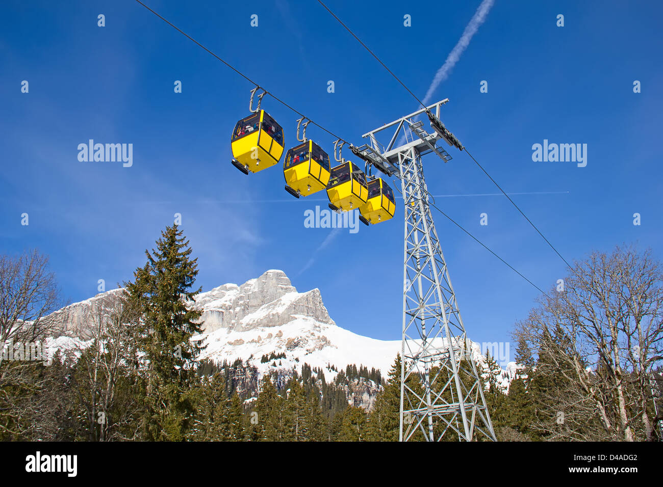 Winter in the swiss alps (Braunwald, Glarus, Switzerland Stock Photo ...