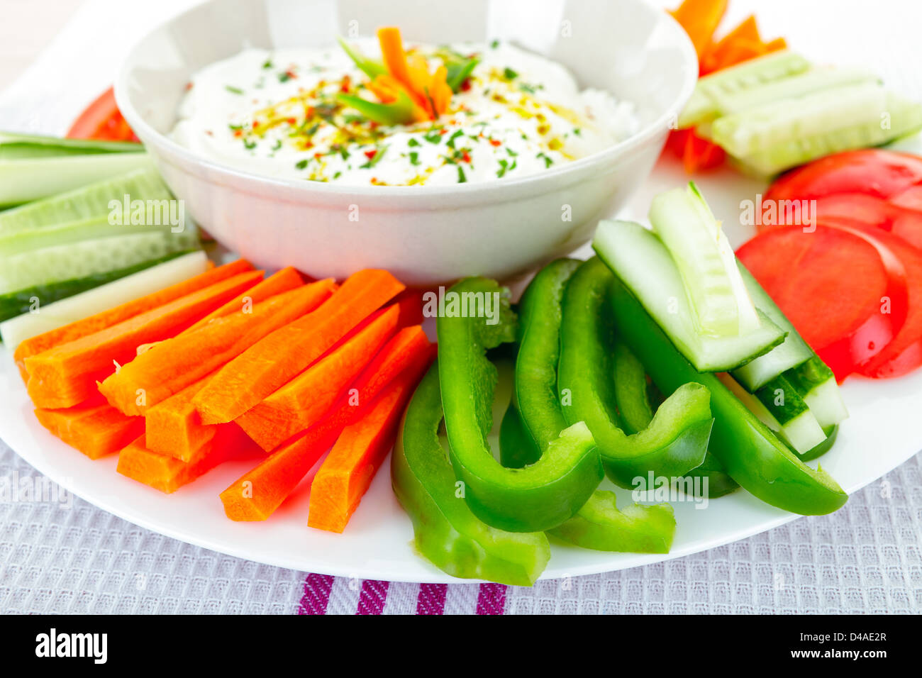 Dip and Vegetables Stock Photo - Alamy