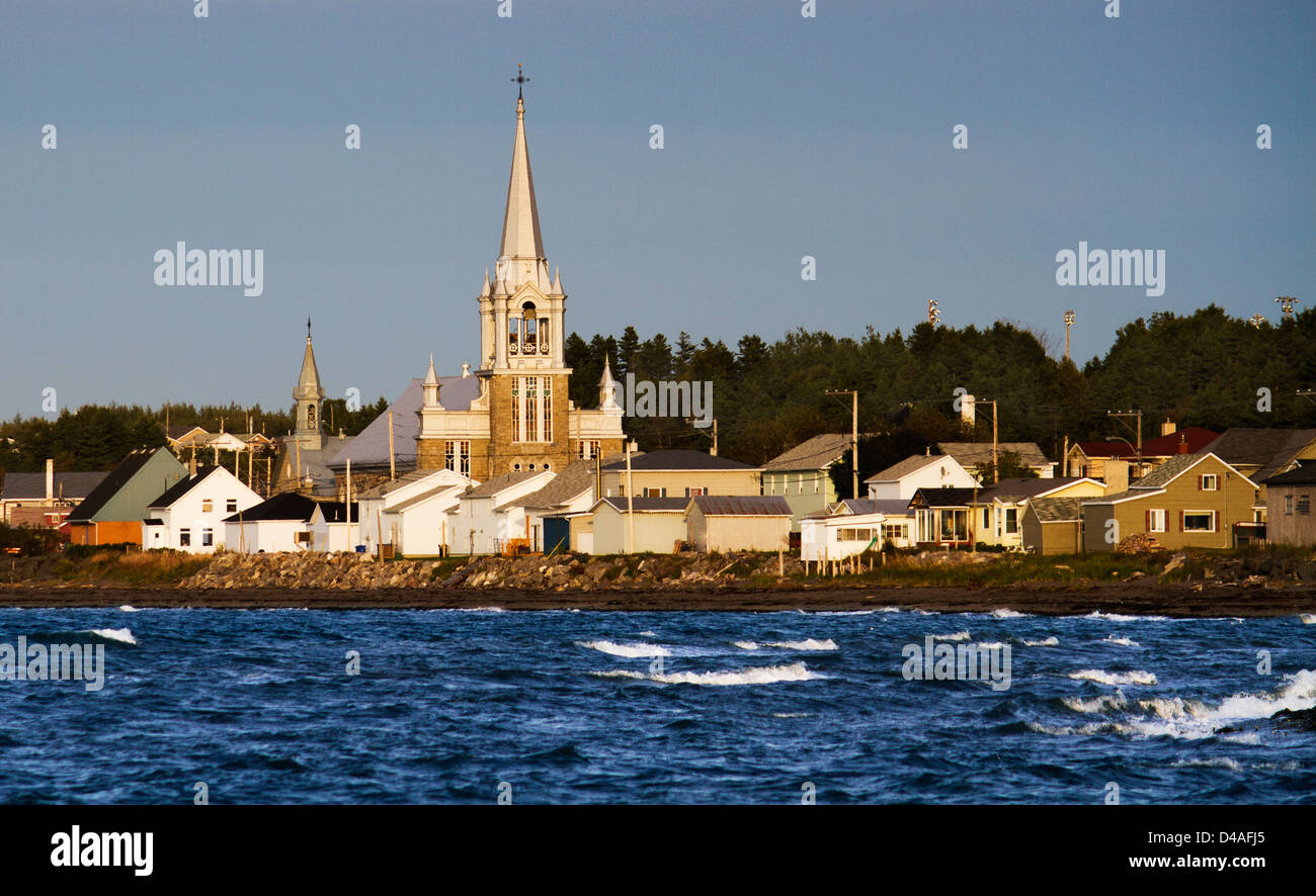 Traditional Gaspesie Marine village landscape in Matane Canada Stock