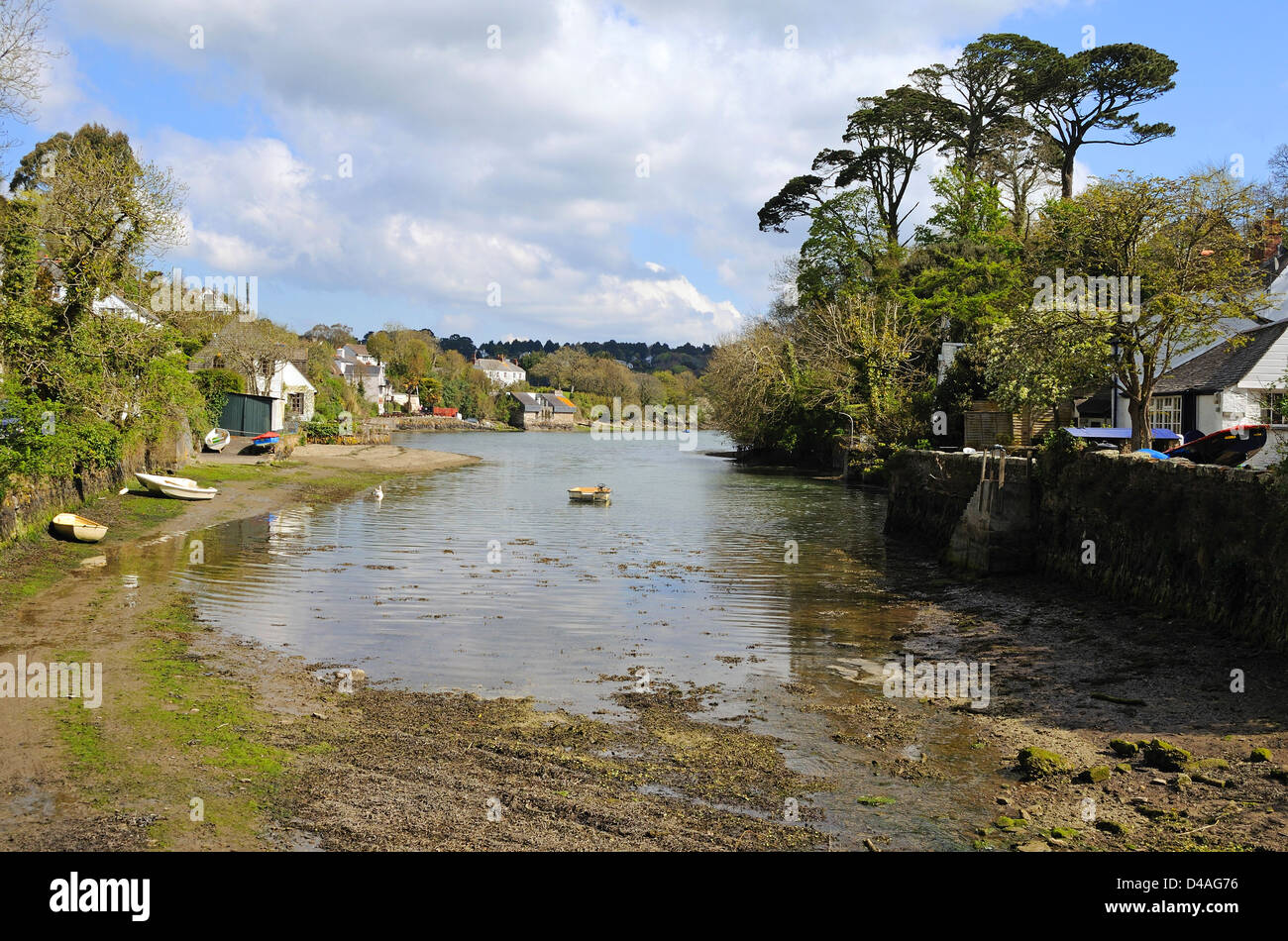 The charming village of Helford in Cornwall, UK Stock Photo