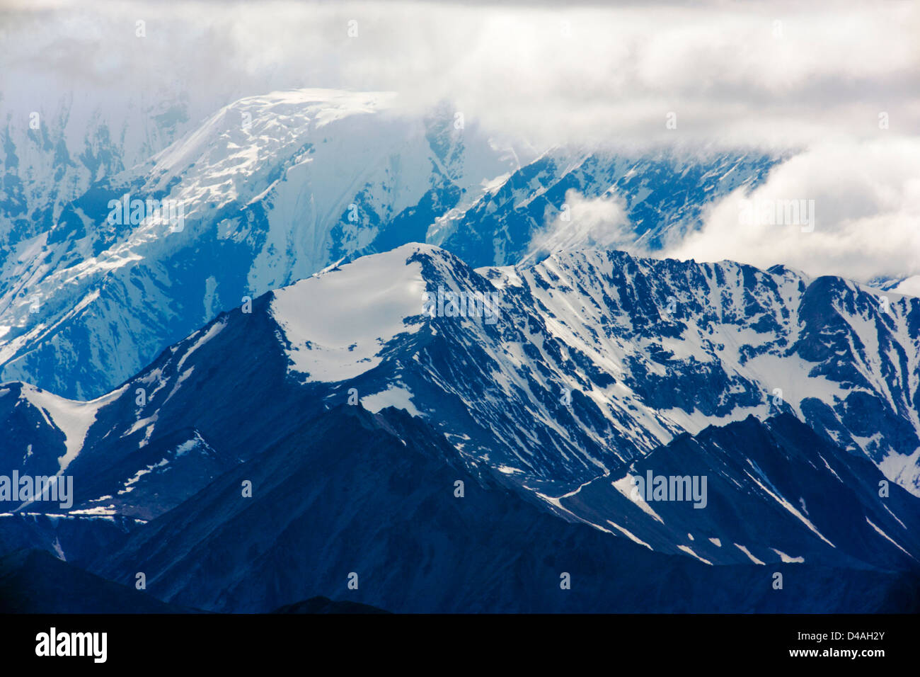 View of the Alaska Range from Highway Pass, Denali National Park, Alaska, USA Stock Photo