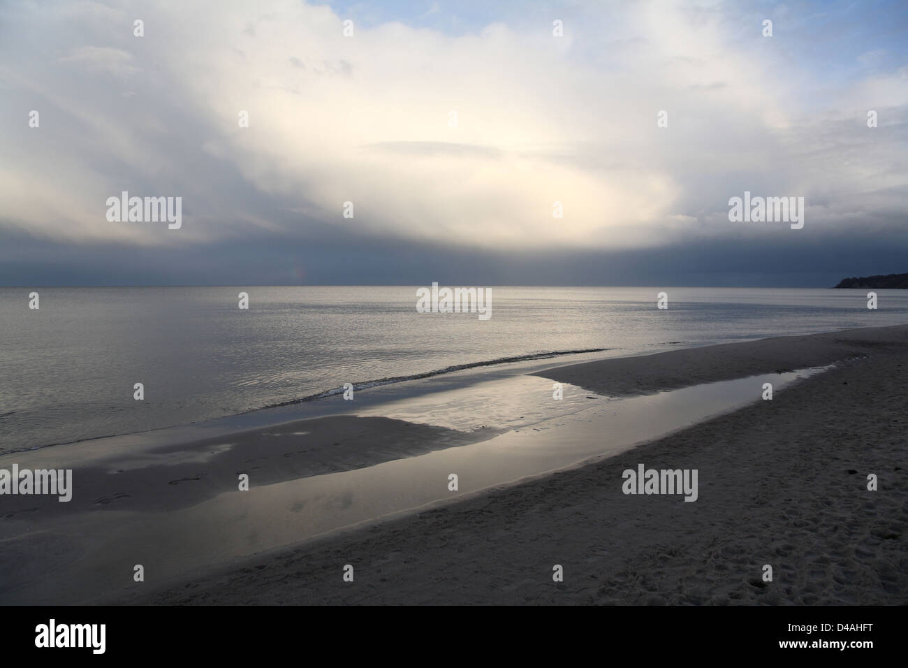 Baabe, Germany, view over the beach of the Baltic Sea on the island of Ruegen Stock Photo