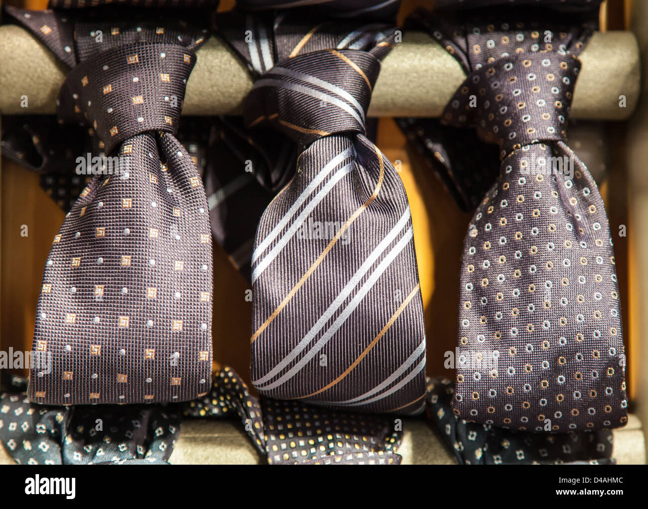 Milano - Italy. Detail of ties in a luxury shop Stock Photo - Alamy