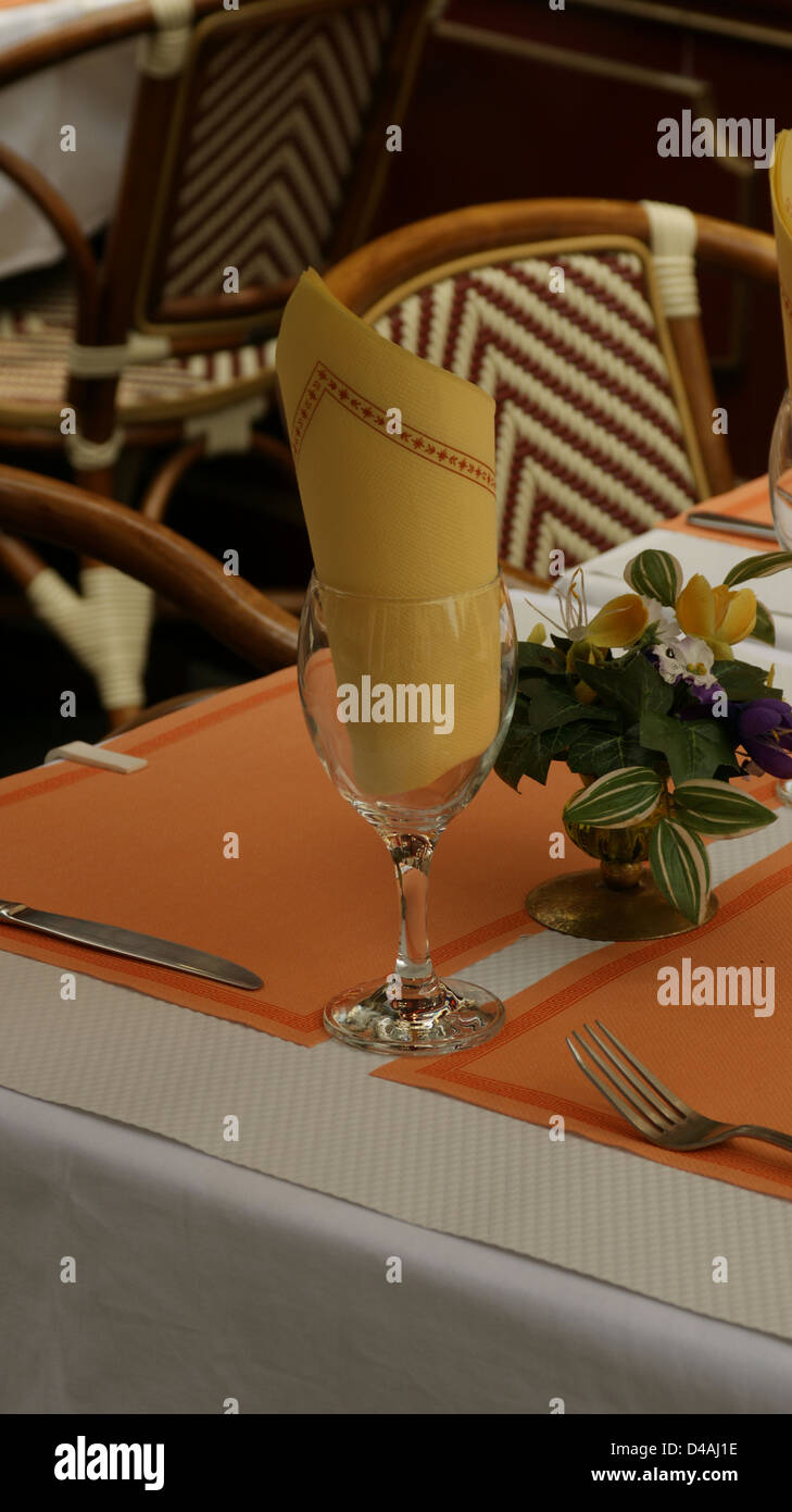 A fine restaurant table and chairs layout Stock Photo Alamy